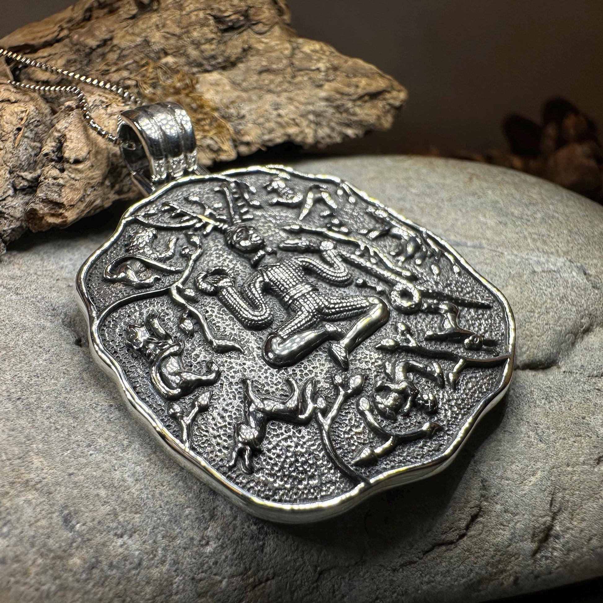 Forest King Cernunnos Necklace in Sterling Silver — view 8