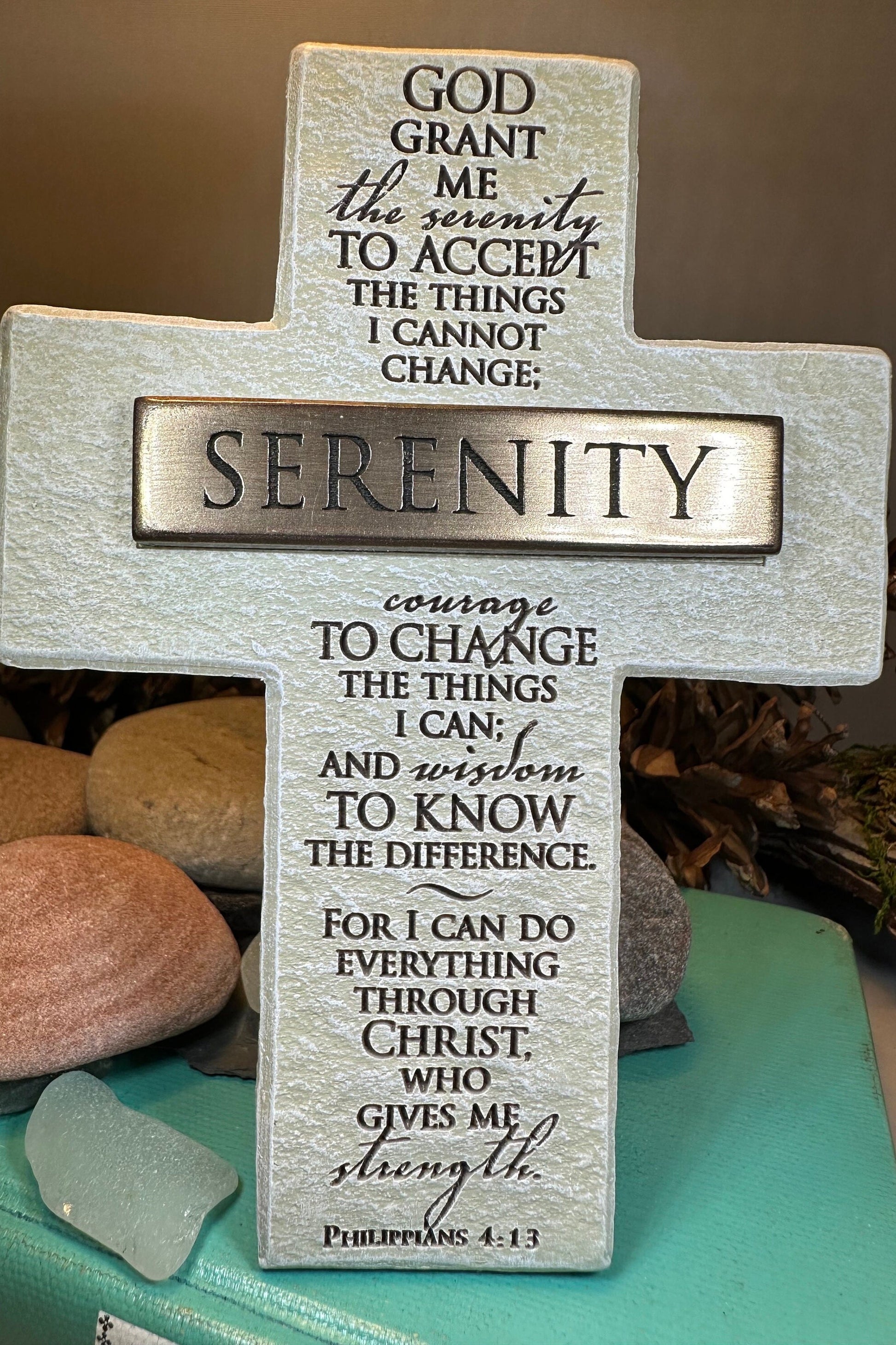 Serenity Prayer Standing Cross, Christian Gift, Recovery Cross, Communion Gift, Child's Cross Gift, Religious Prayer, AA Gift, Encouragement