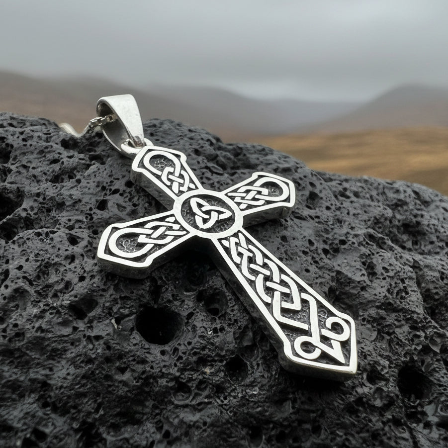 Triskelion Celtic Cross Necklace