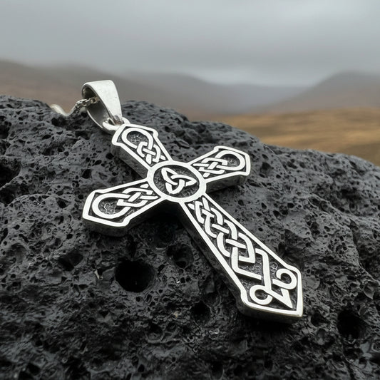 Triskelion Celtic Cross Necklace