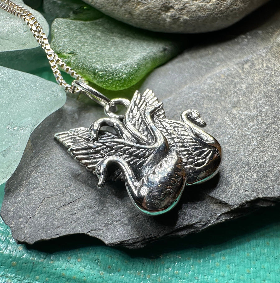 Swan Necklace, Children of Lir Jewelry, Celtic Jewelry, Mom Gift, Nature Necklace, Irish Jewelry, Ireland Jewelry, Nature Necklace