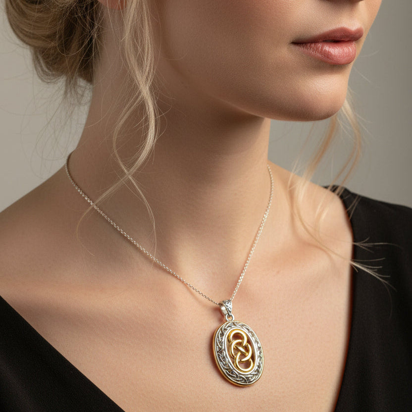 Infinity Necklace, Irish Jewelry, Celtic Knot Pendant, Scottish Jewelry, Celtic Jewelry, Anniversary Gift, Scotland Jewelry, Gold Gift