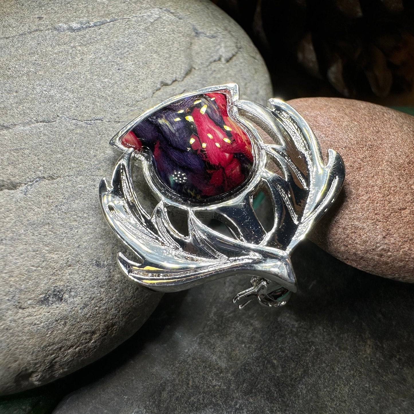 Scotland Heathergems Thistle Brooch — view 8