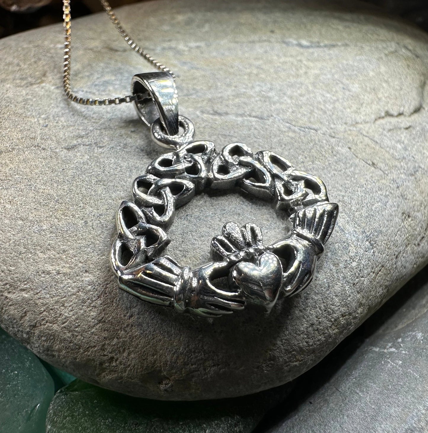 Claddagh Trinity Knot Necklace — view 7