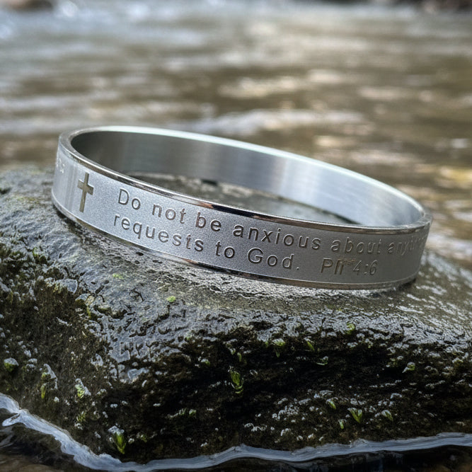 Christian Prayer Bracelet, Christian Jewelry, Recovery Cross Gift, Sponsor Gift, Bangle Bracelet, Religious Prayer, AA Gift, Encouragement
