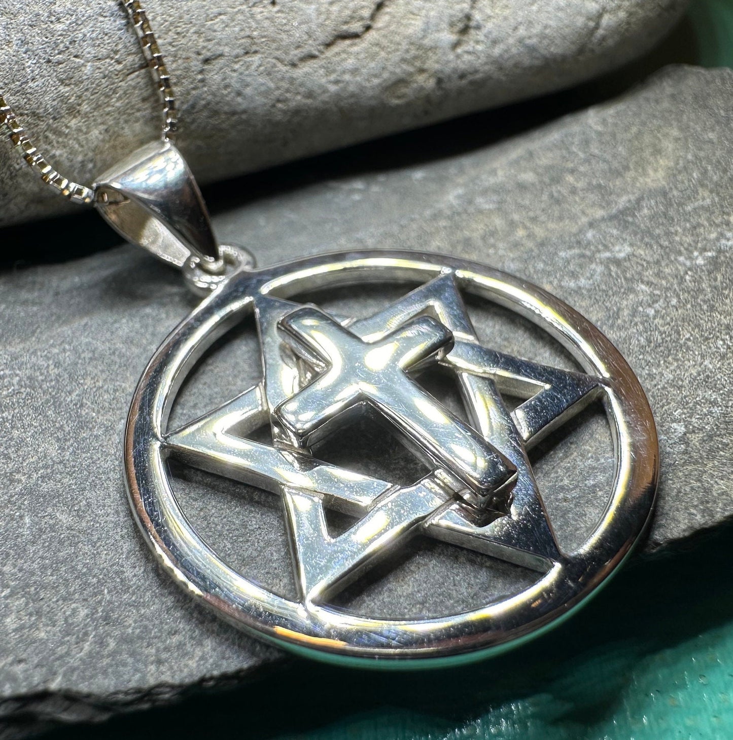 Star of David Cross Necklace, Cross Jewelry, Israel Support Gift, Anniversary Gift, Christian Gift, Religious Jewelry, Jewish Star Cross