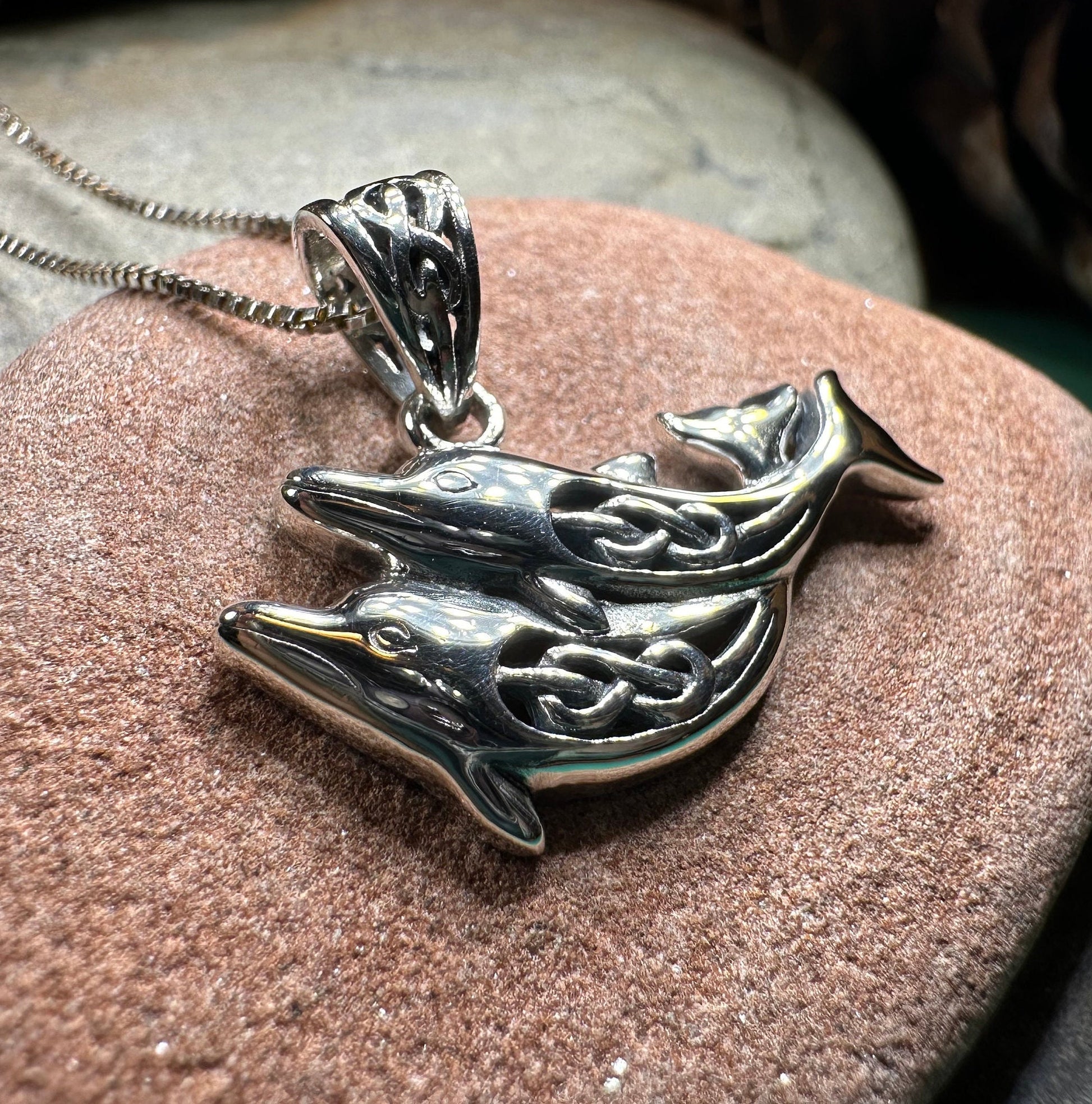 Dolphin Necklace, Celtic Jewelry, Irish Jewerly, Celtic Knot Jewelry, Beach Jewelry, Fish Necklace, Nautical Jewelry, Sea Jewelry, Mom Gift
