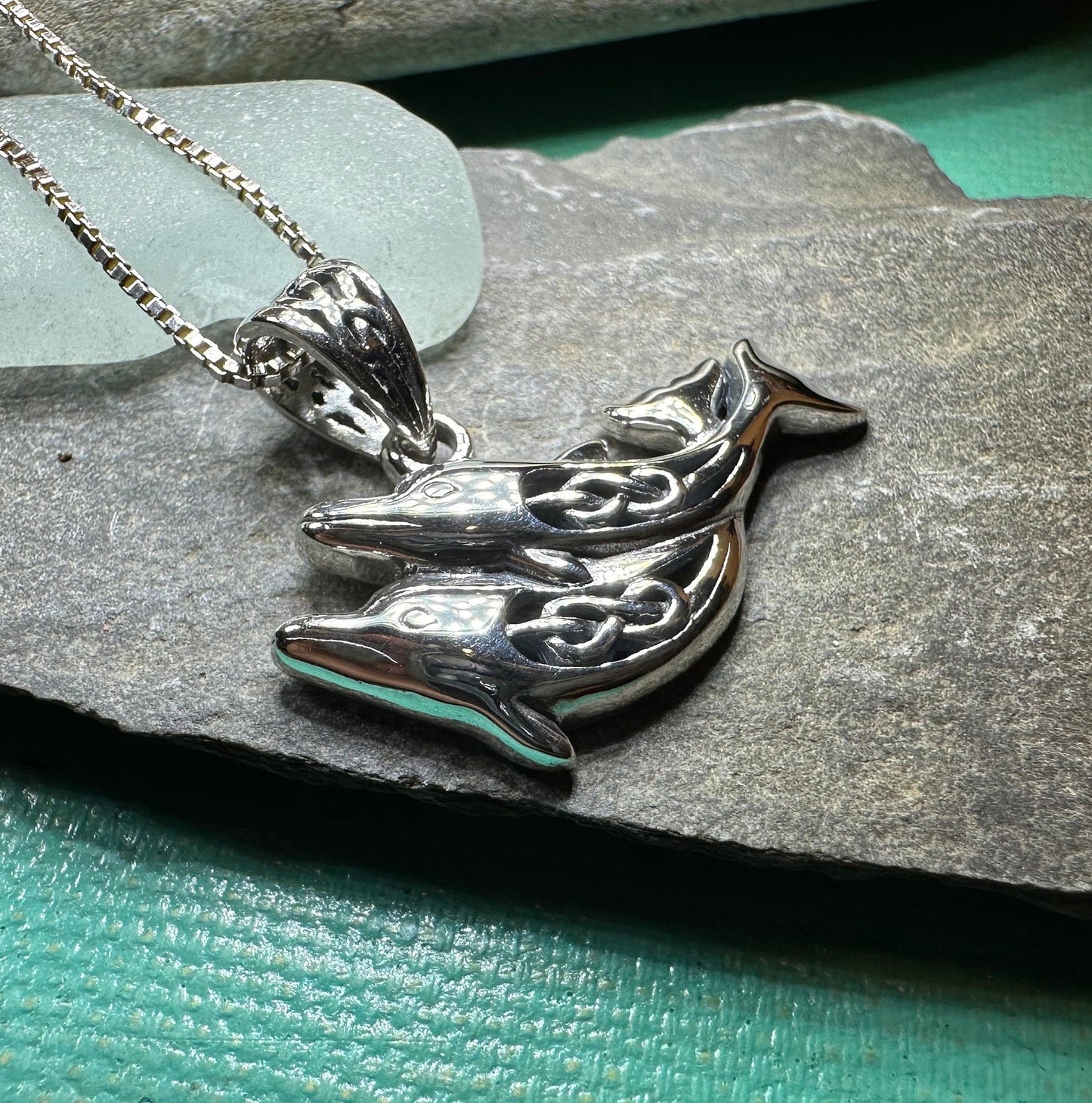 Dolphin Necklace, Celtic Jewelry, Irish Jewerly, Celtic Knot Jewelry, Beach Jewelry, Fish Necklace, Nautical Jewelry, Sea Jewelry, Mom Gift