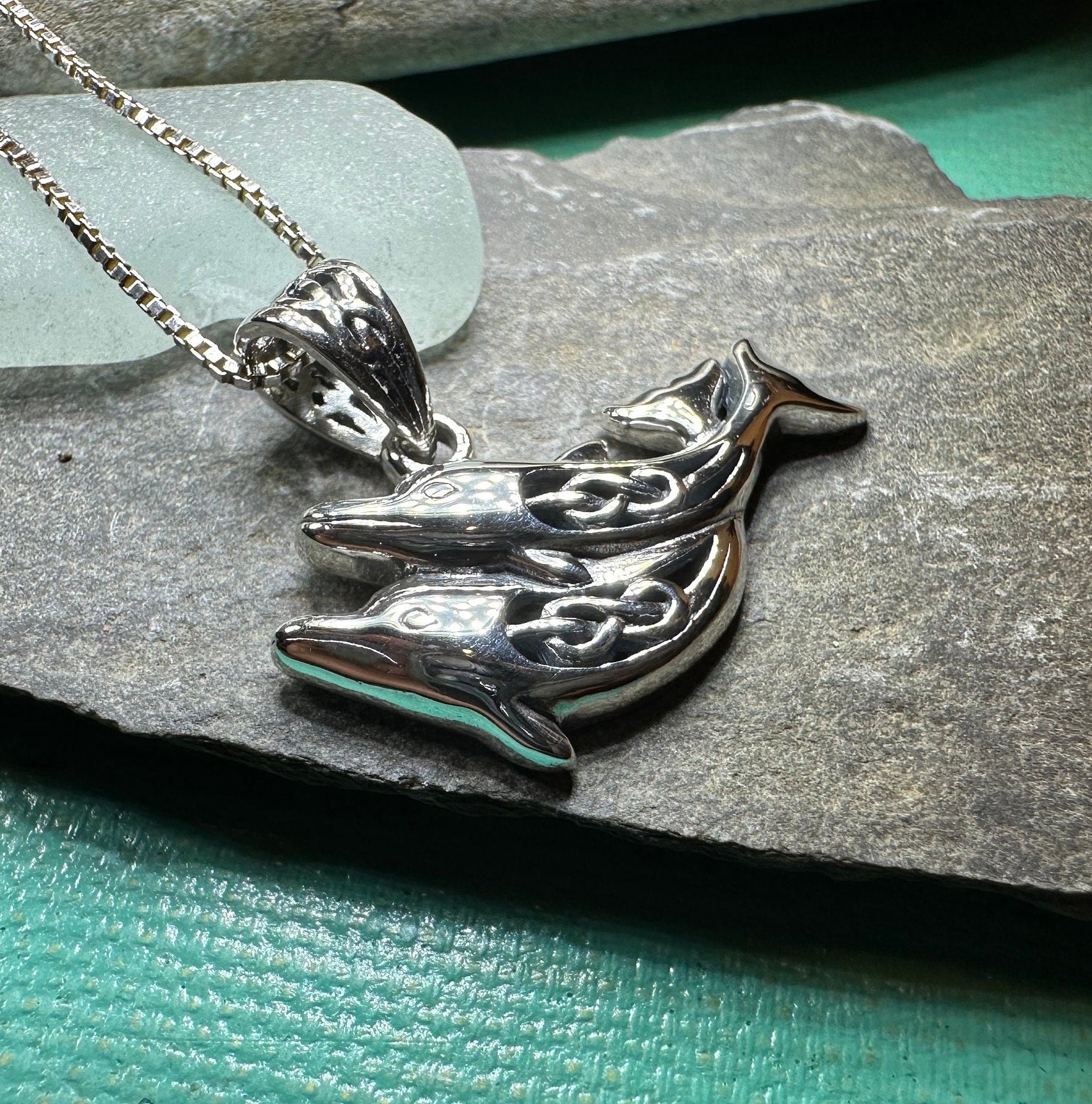 Dolphin Necklace, Celtic Jewelry, Irish Jewerly, Celtic Knot Jewelry, Beach Jewelry, Fish Necklace, Nautical Jewelry, Sea Jewelry, Mom Gift