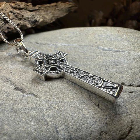 Load image into Gallery viewer, Celtic Cross Necklace, Irish Jewelry, Harp Pendant, Ireland Cross Pendant, Shamrock Jewelry, First Communion Gift, Girls Confirmation Gift
