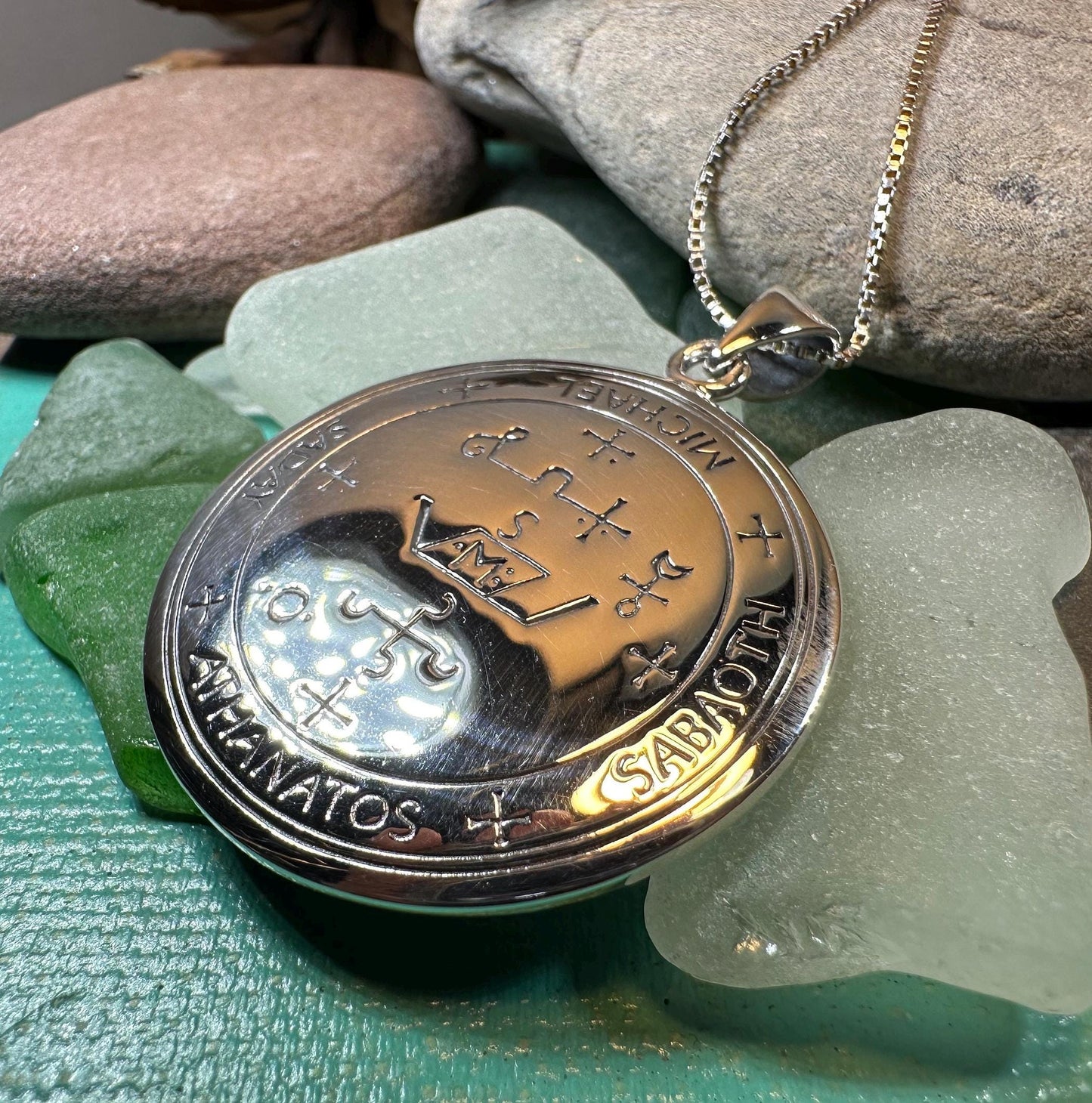 Archangel Michael Sigil Pendant, Angel Necklace, Spiritual Jewelry, St. Michael Necklace, Guardian Angel, Police Jewelry, Protection Charm