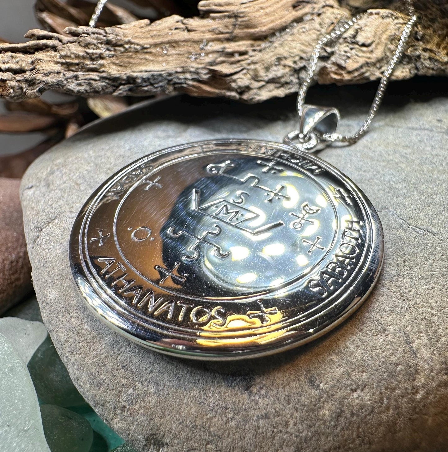 Archangel Michael Sigil Pendant, Angel Necklace, Spiritual Jewelry, St. Michael Necklace, Guardian Angel, Police Jewelry, Protection Charm