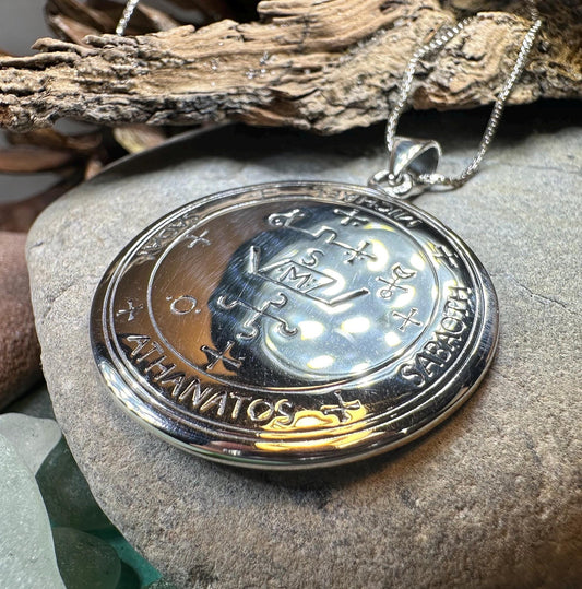 Archangel Michael Sigil Pendant, Angel Necklace, Spiritual Jewelry, St. Michael Necklace, Guardian Angel, Police Jewelry, Protection Charm