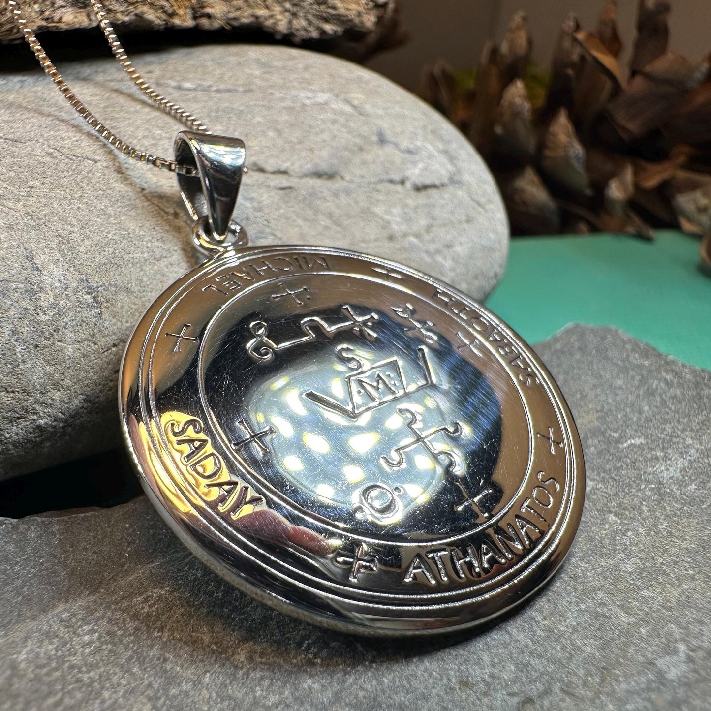 Archangel Michael Sigil Pendant, Angel Necklace, Spiritual Jewelry, St. Michael Necklace, Guardian Angel, Police Jewelry, Protection Charm