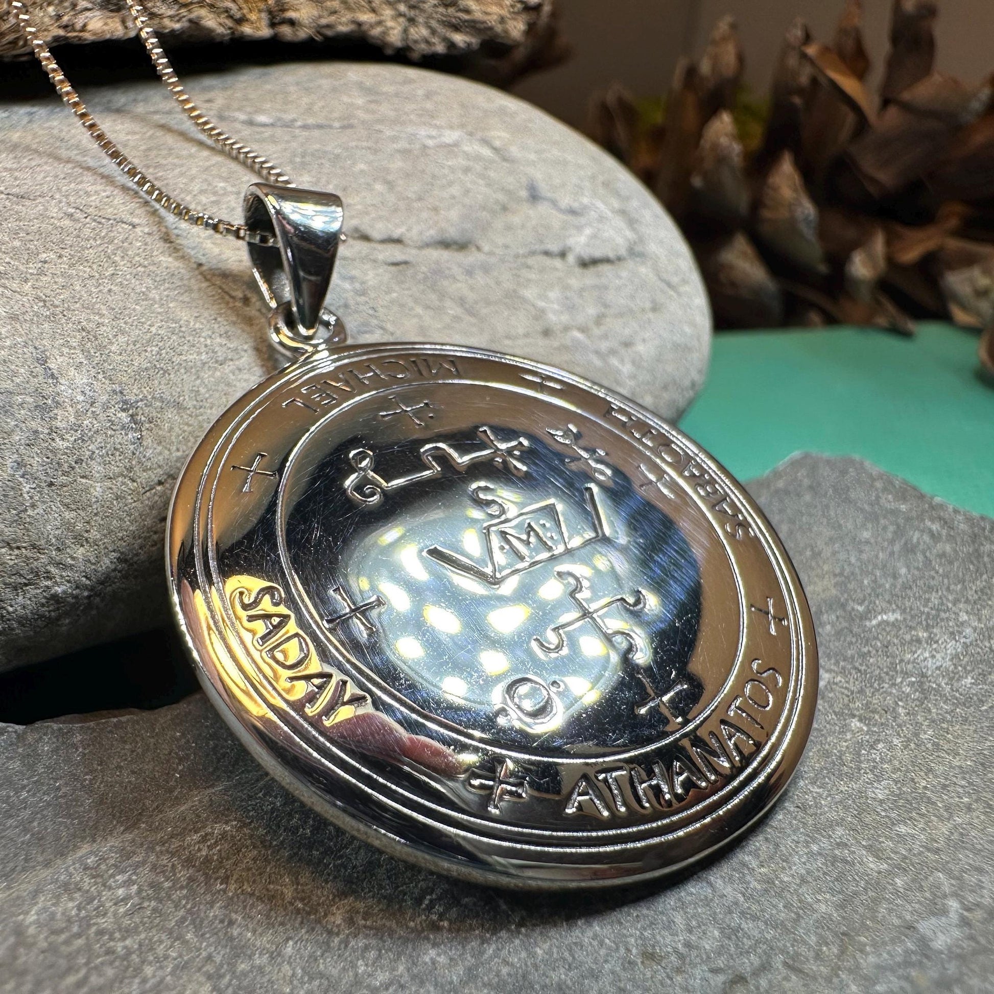 Archangel Michael Sigil Pendant, Angel Necklace, Spiritual Jewelry, St. Michael Necklace, Guardian Angel, Police Jewelry, Protection Charm