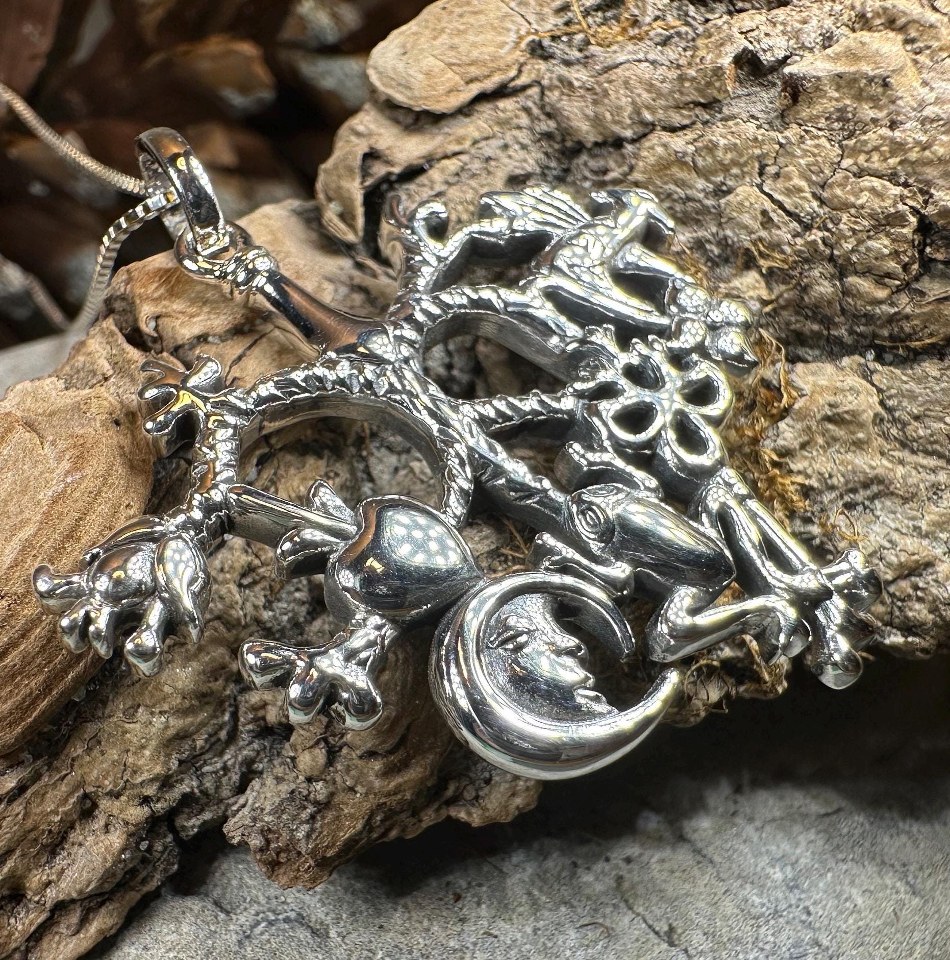 Large Stregheria Cimaruta Pendant in Sterling Silver — view 10