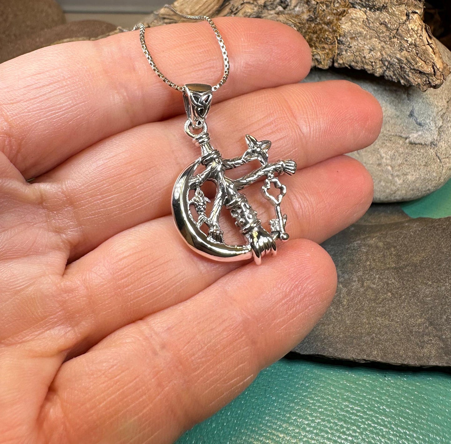 Cimaruta Pendant, Italian Jewelry, Wiccan Jewelry, Celtic Pagan Pendant, Witch Gift, Protection Charm, Evil Eye Amulet, Stregheria Jewelry
