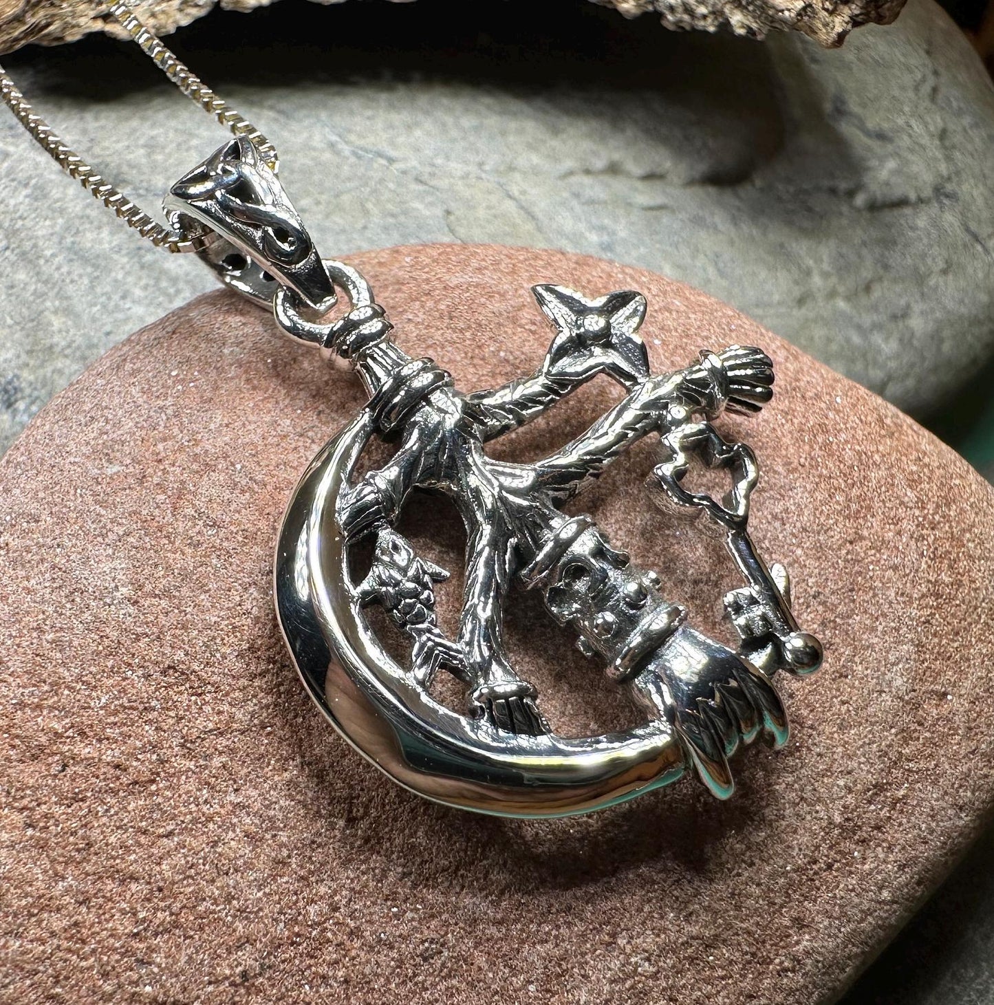 Cimaruta Pendant, Italian Jewelry, Wiccan Jewelry, Celtic Pagan Pendant, Witch Gift, Protection Charm, Evil Eye Amulet, Stregheria Jewelry
