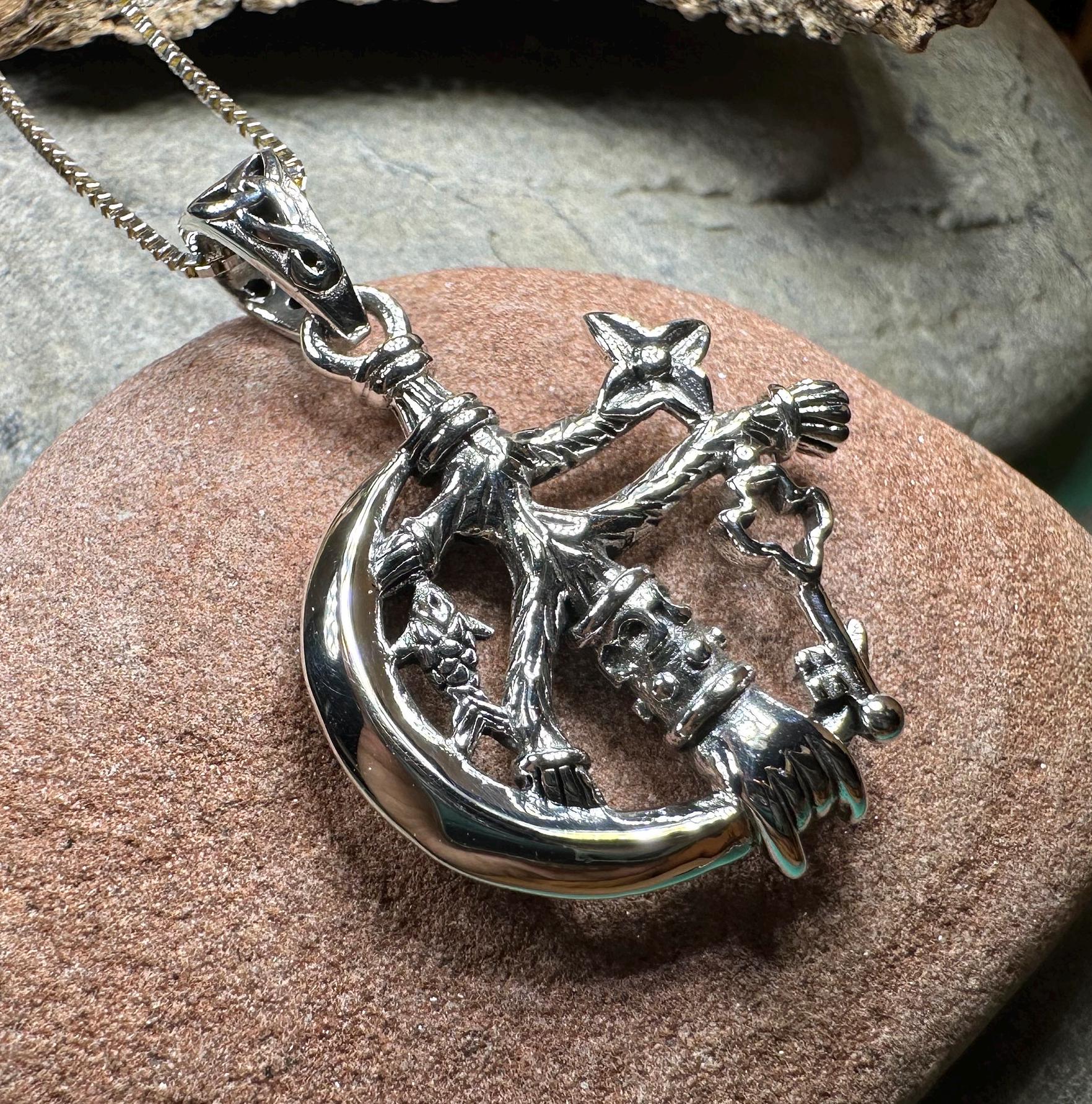 Cimaruta Pendant, Italian Jewelry, Wiccan Jewelry, Celtic Pagan Pendant, Witch Gift, Protection Charm, Evil Eye Amulet, Stregheria Jewelry