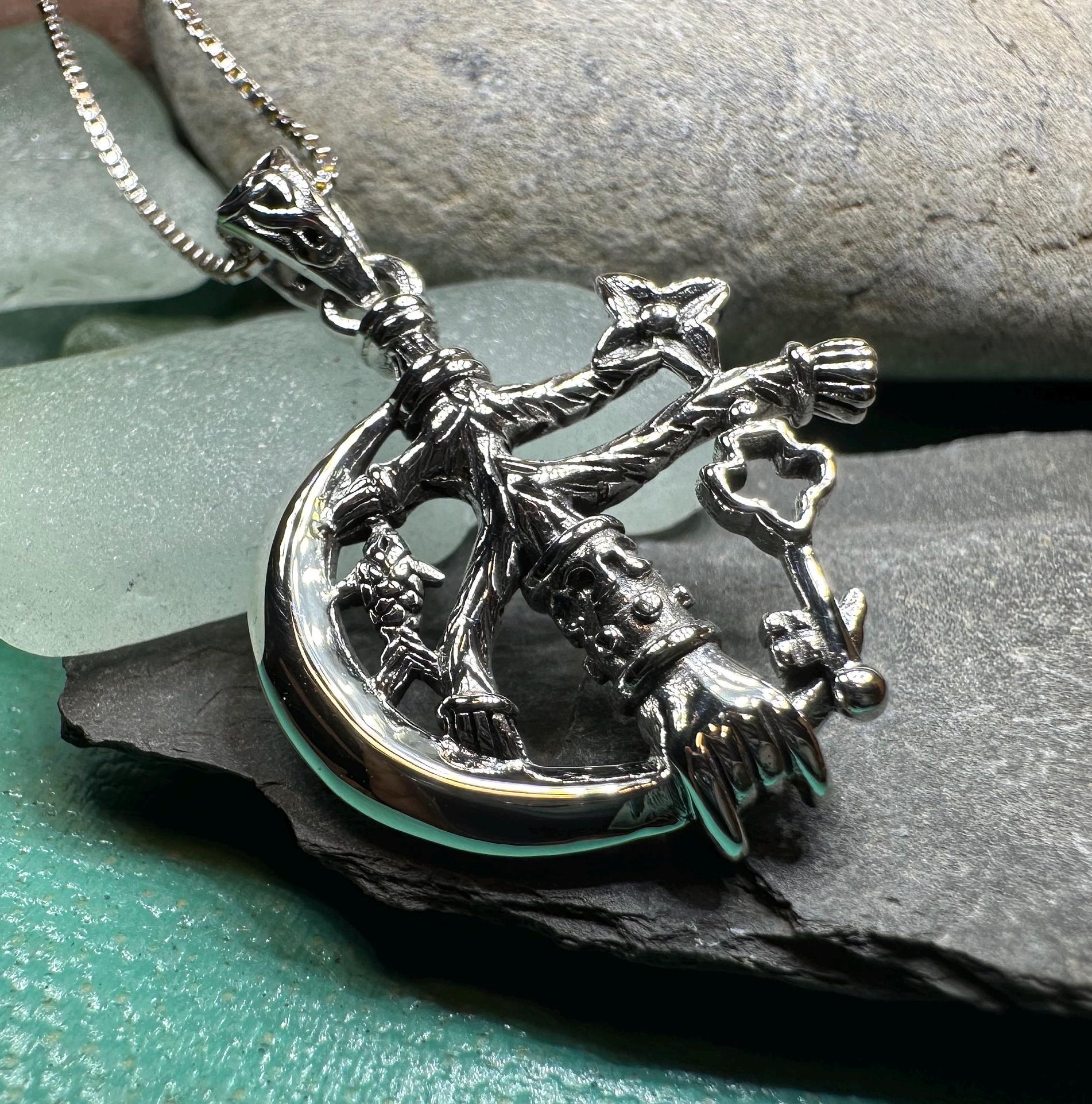 Cimaruta Pendant, Italian Jewelry, Wiccan Jewelry, Celtic Pagan Pendant, Witch Gift, Protection Charm, Evil Eye Amulet, Stregheria Jewelry