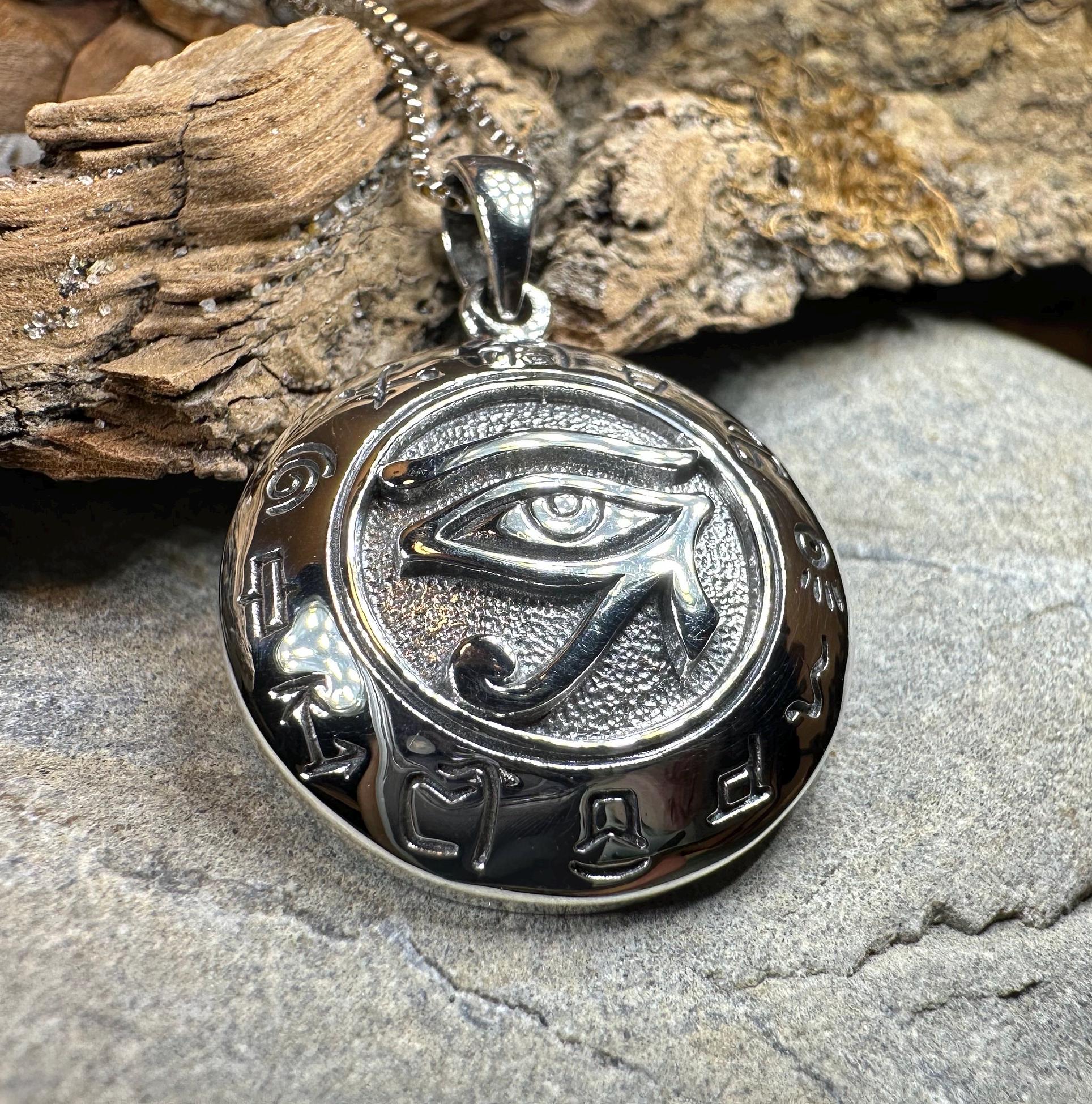 Eye of Horus Necklace, Egyptian Eye Pendant, Mystical Amulet, Egyptian Symbol, Pagan Jewelry, Cancer Survivor Gift, Recovery Gift