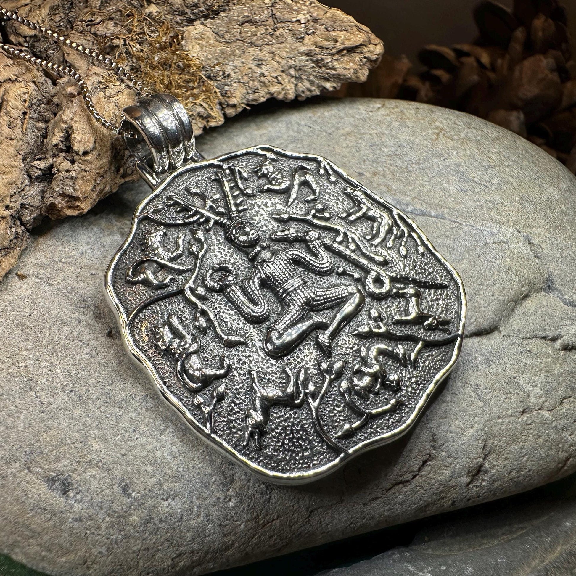 Forest King Cernunnos Necklace in Sterling Silver — view 10