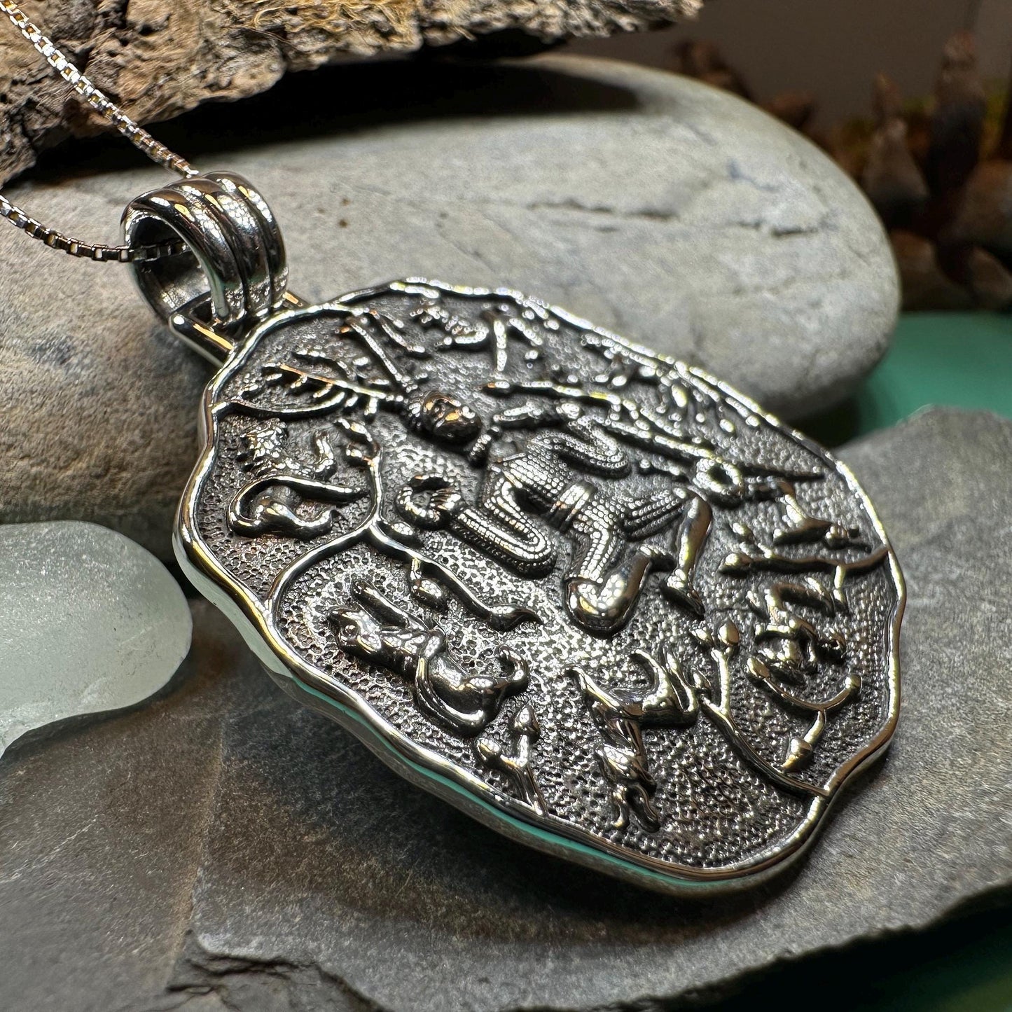 Forest King Cernunnos Necklace in Sterling Silver — view 7