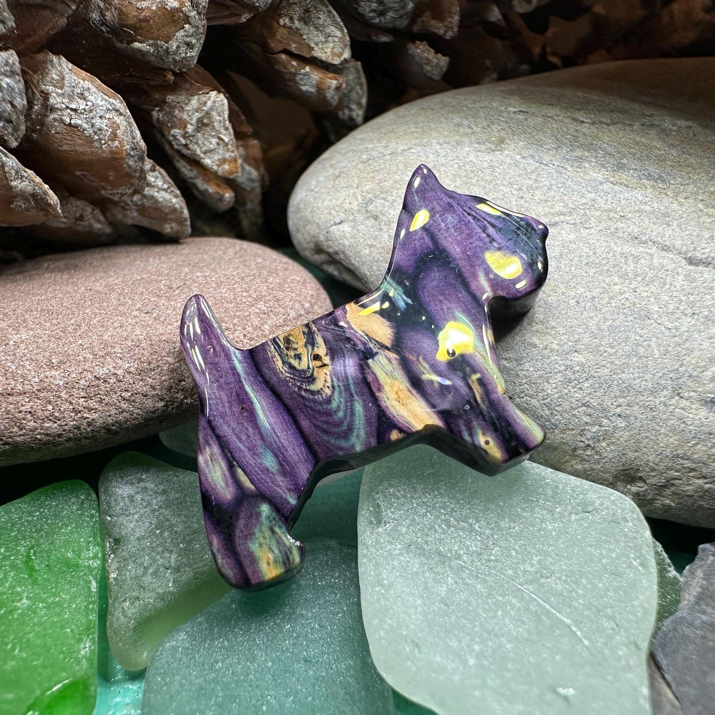 Heathergems Dog Scottish Brooch - Handmade in Scotland — view 5