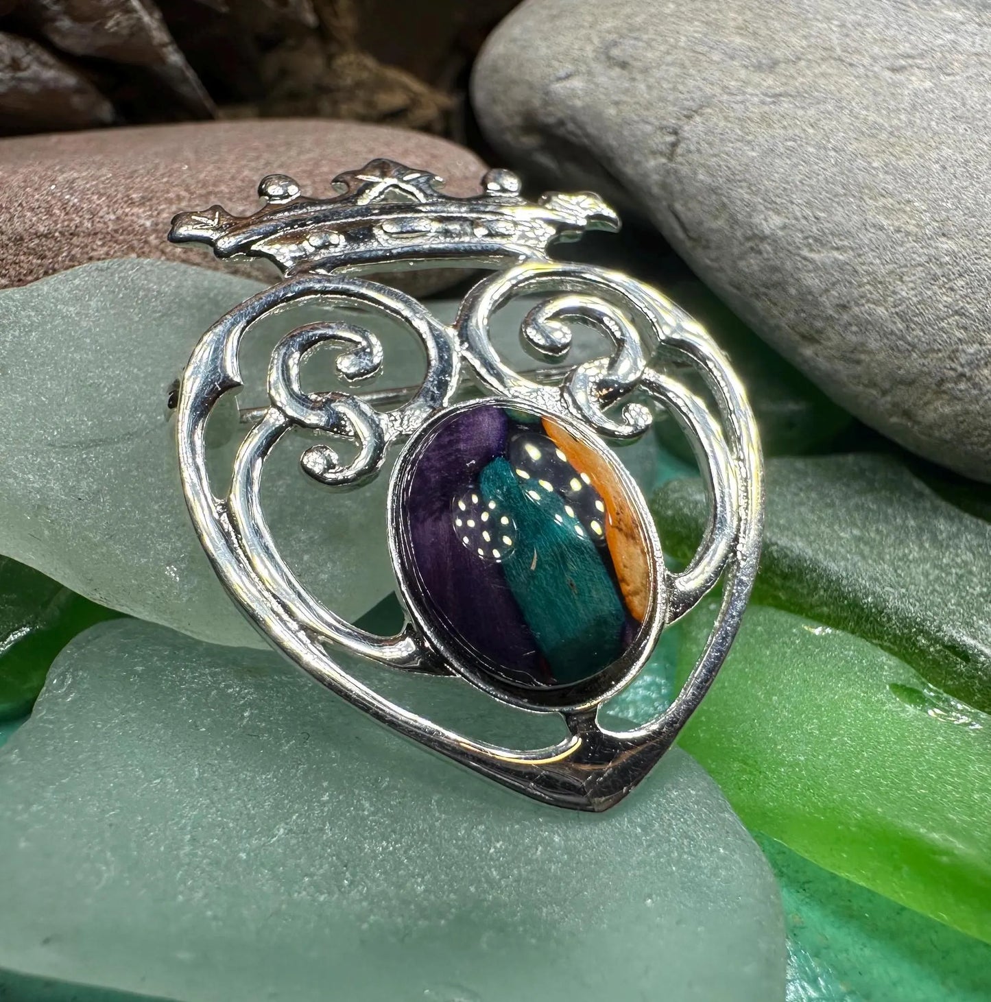 Heathergems Luckenbooth Sterling Silver Brooch - Handmade in Scotland