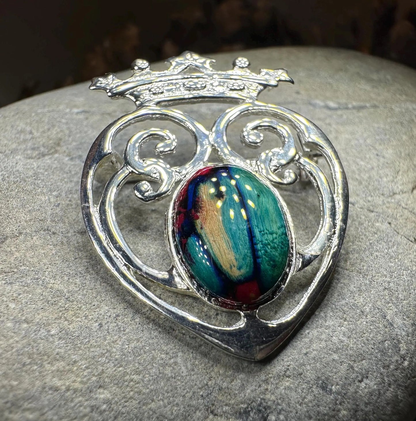 Heathergems Luckenbooth Sterling Silver Brooch - Handmade in Scotland