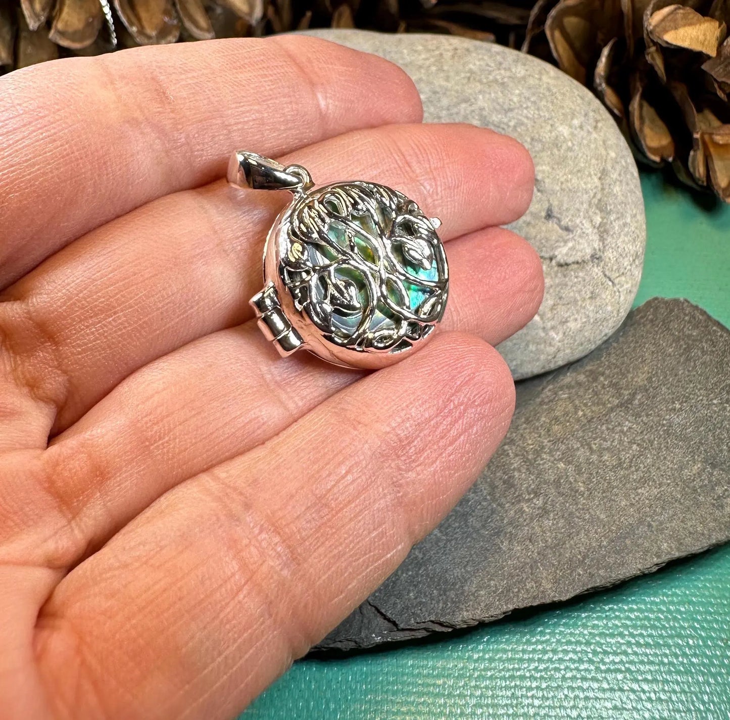 Ceangailte Celtic Tree Locket Necklace — view 8