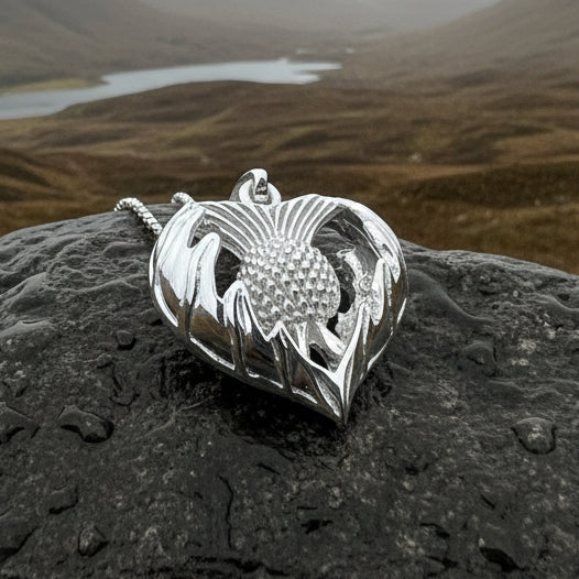 Thistle Necklace, Scottish Pendant, Silver Scotland Jewelry, Outlander Jewelry, Wife Gift, Friendship Gift, Nature Jewelry, Anniversary Gift
