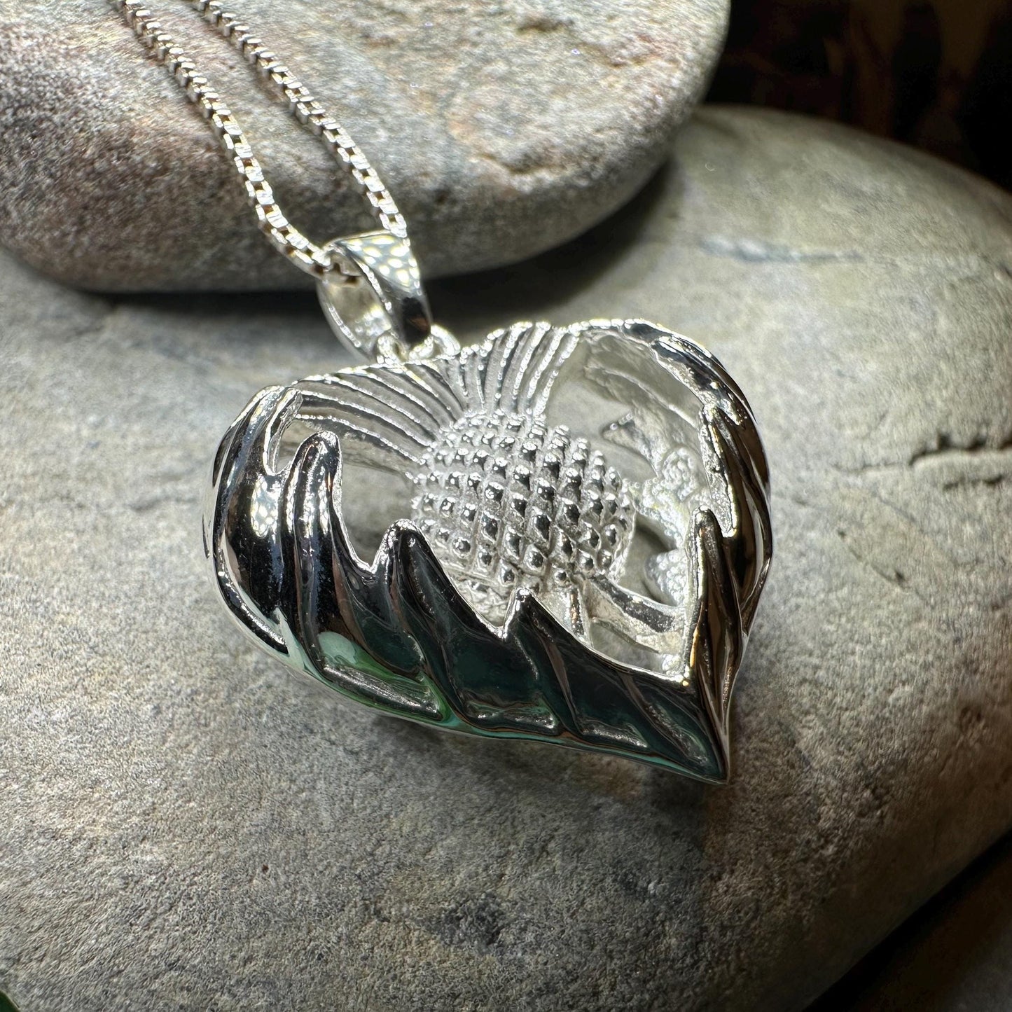 Thistle Necklace, Scottish Pendant, Silver Scotland Jewelry, Outlander Jewelry, Wife Gift, Friendship Gift, Nature Jewelry, Anniversary Gift