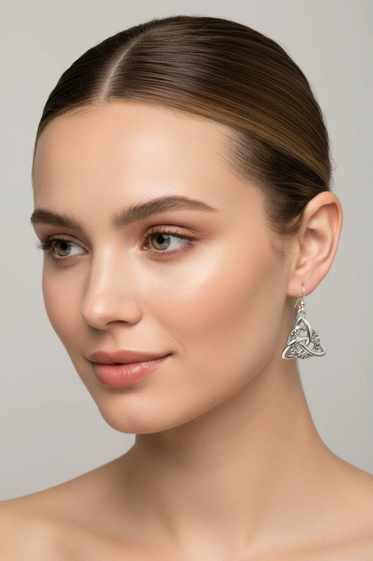 Triquetra Marcasite Earrings — view 3