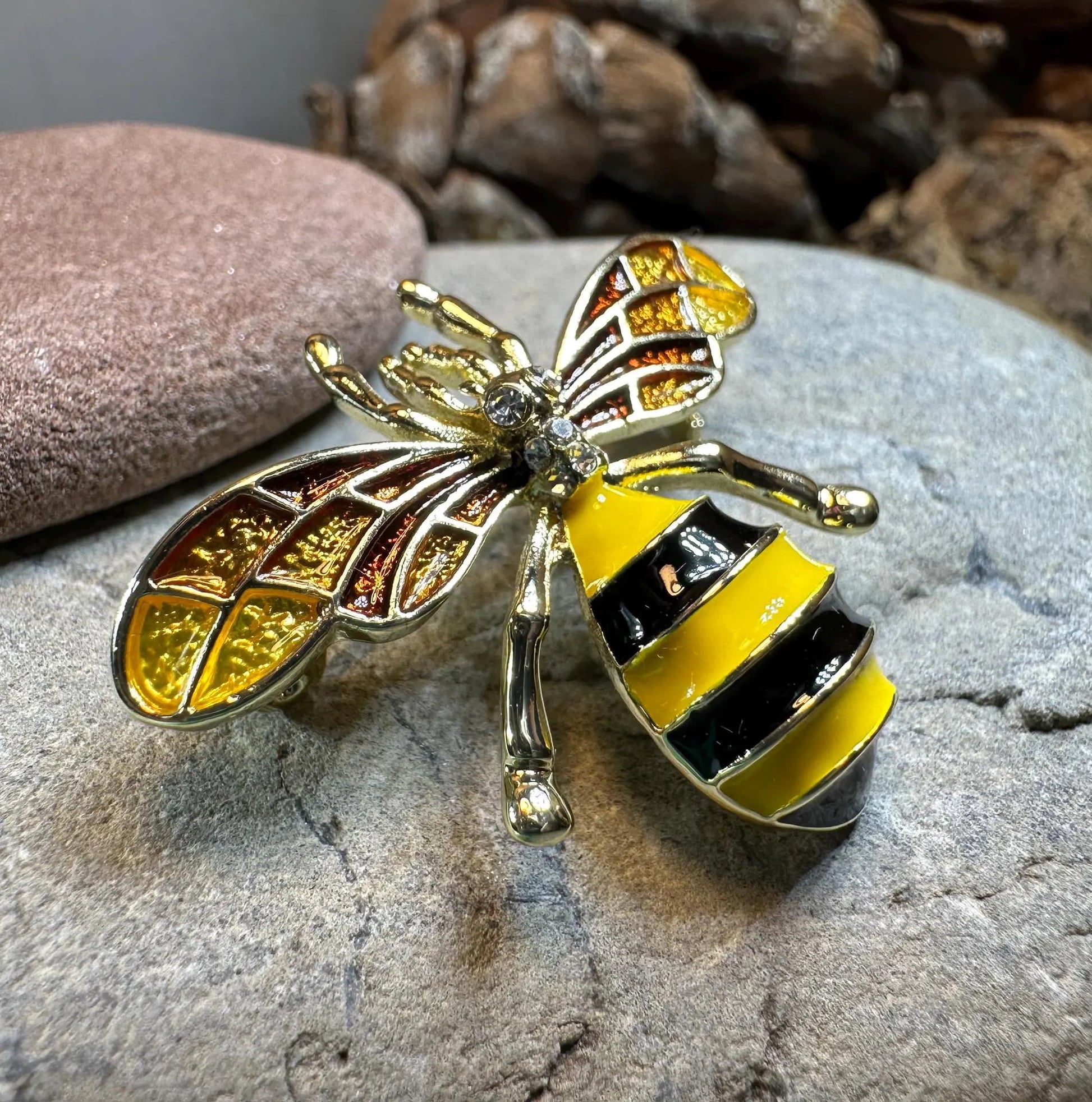 Honey Bee Enamel Brooch — view 8