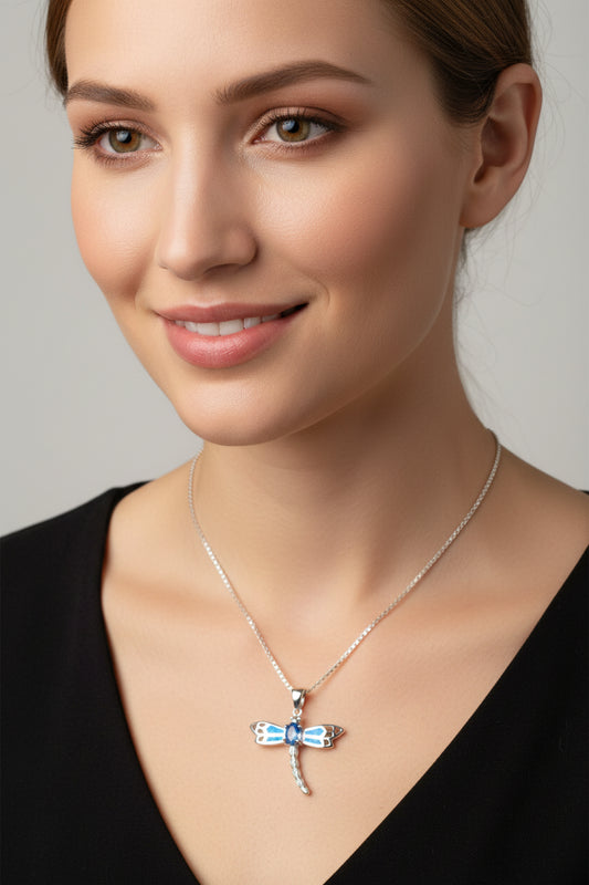 Blue Dream Dragonfly Necklace