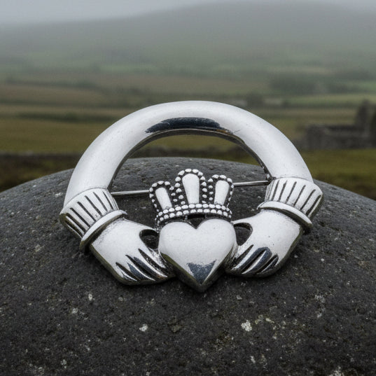Emblem Pewter Irish Claddagh Brooch