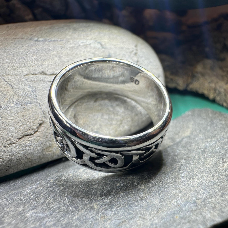 Celtic Ring, Irish Wedding Ring, Silver Scottish Ring, Large Irish Ring, Promise Ring, Anniversary Gift, Wedding Band, Ireland Gift