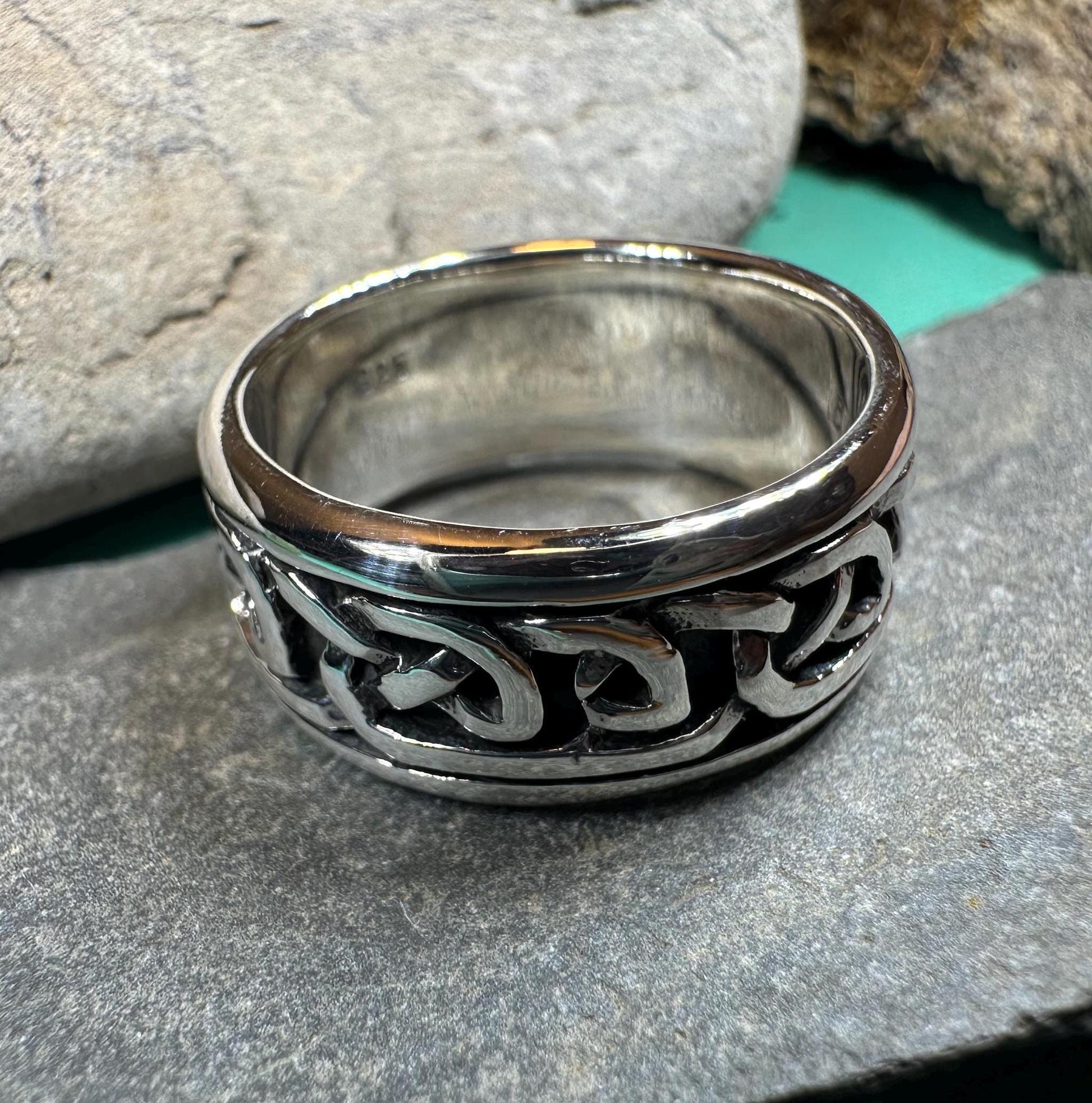 Celtic Ring, Irish Wedding Ring, Silver Scottish Ring, Large Irish Ring, Promise Ring, Anniversary Gift, Wedding Band, Ireland Gift