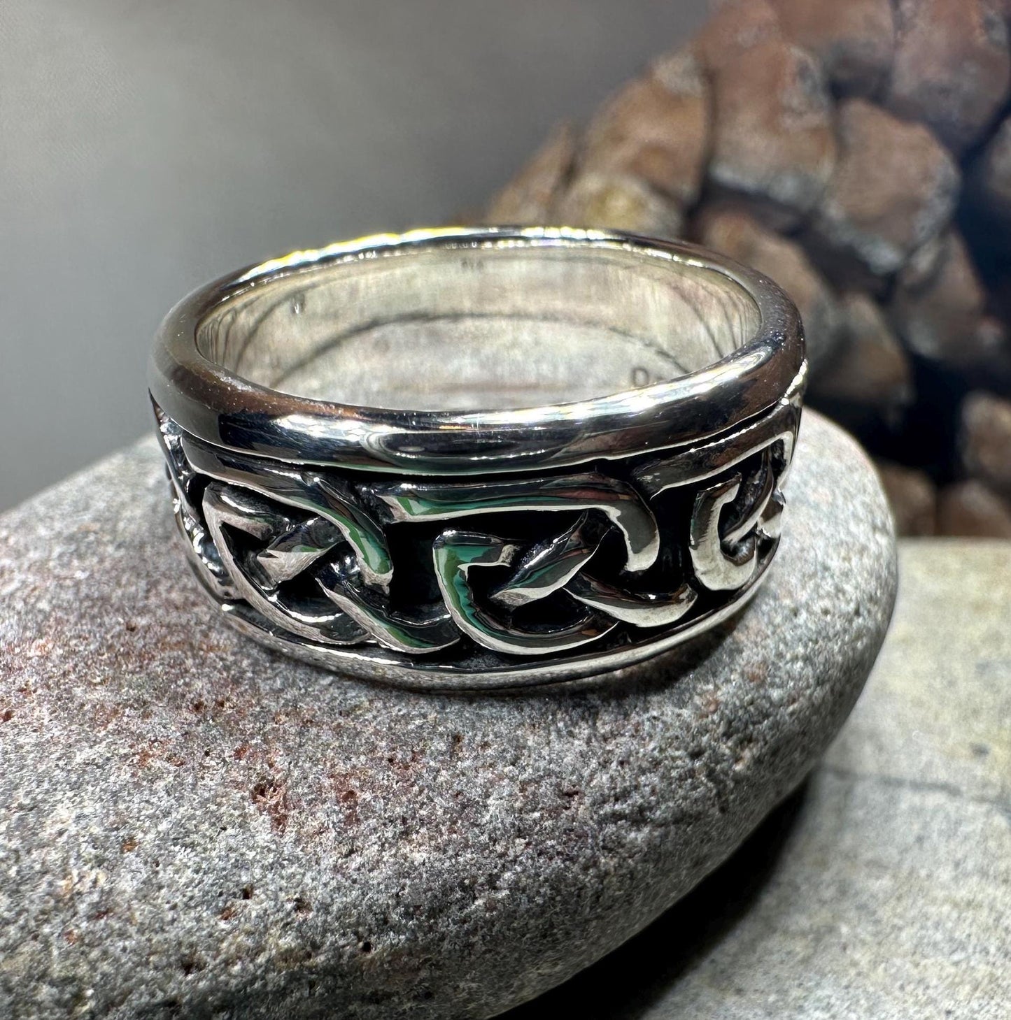 Celtic Ring, Irish Wedding Ring, Silver Scottish Ring, Large Irish Ring, Promise Ring, Anniversary Gift, Wedding Band, Ireland Gift