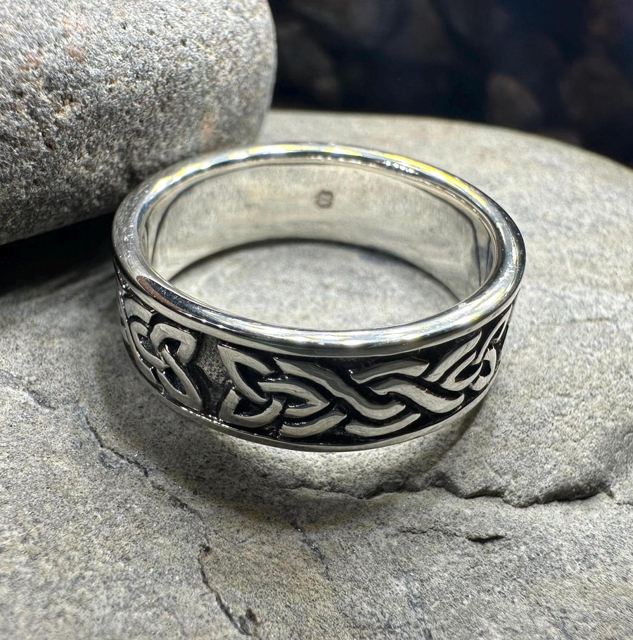 Celtic Ring, Irish Wedding Ring, Silver Scottish Ring, Large Irish Ring, Promise Ring, Anniversary Gift, Wedding Band, Ireland Gift