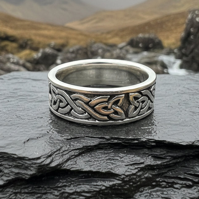 Celtic Ring, Irish Wedding Ring, Silver Scottish Ring, Large Irish Ring, Promise Ring, Anniversary Gift, Wedding Band, Ireland Gift
