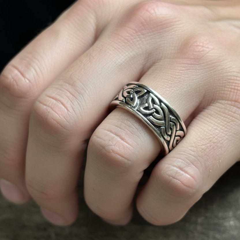 Celtic Ring, Irish Wedding Ring, Silver Scottish Ring, Large Irish Ring, Promise Ring, Anniversary Gift, Wedding Band, Ireland Gift