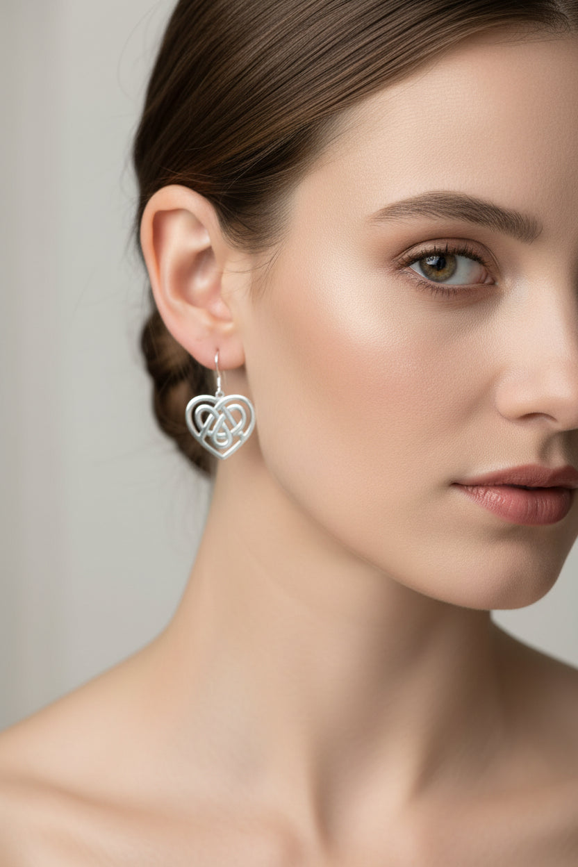 Gràidhear Celtic Heart Earrings — view 2