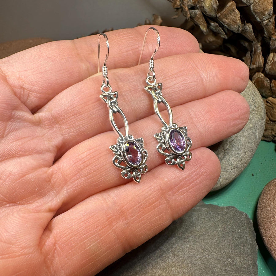 Celtic Knot Earrings, Irish Jewelry, Celtic Jewelry, Anniversary Gift, Scottish Jewelry, Wife Gift, Love Knot Jewelry, Long Dangle Earrings