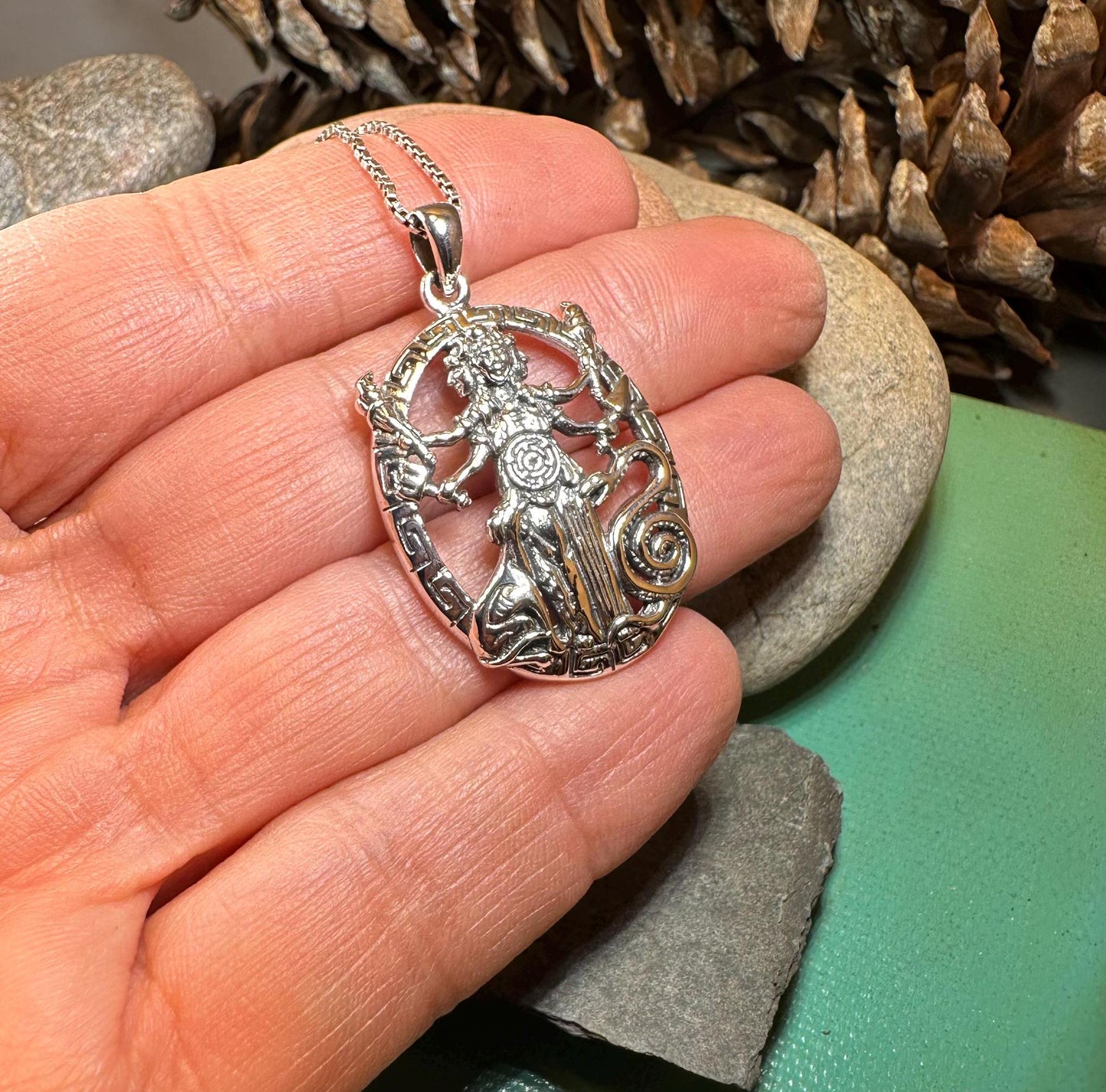 Hecate Wheel Necklace, Irish Jewelry, Celtic Jewelry, Pagan Gift, Key Pendant, Wiccan Jewelry, Goddess Jewelry, Witch Gift, Gothic Jewelry