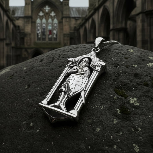 Templar Knight Necklace, Medieval Jewelry, Templar Cross Pendant, Men's Pendant, Spiritual Jewelry, Celtic Jewelry, Soldier of Christ