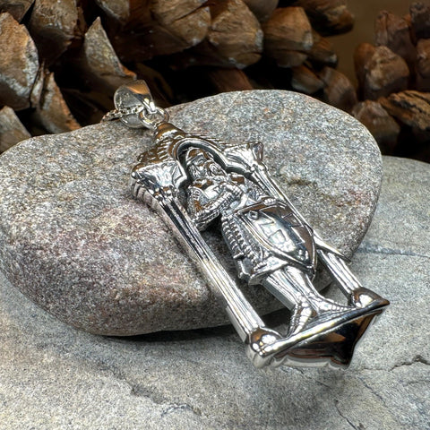 Load image into Gallery viewer, Templar Knight Necklace, Medieval Jewelry, Templar Cross Pendant, Men's Pendant, Spiritual Jewelry, Celtic Jewelry, Soldier of Christ
