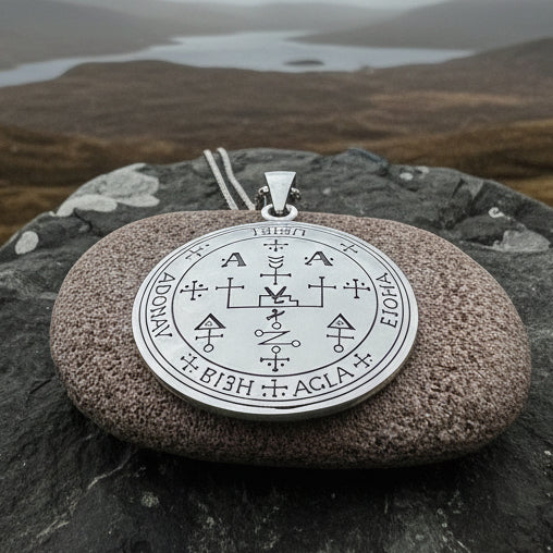 Archangel Uriel Sigil Pendant, Angel Necklace, Spiritual Jewelry, Kabbalah Necklace, Guardian Angel Seal, Recovery Gift, Protection Charm