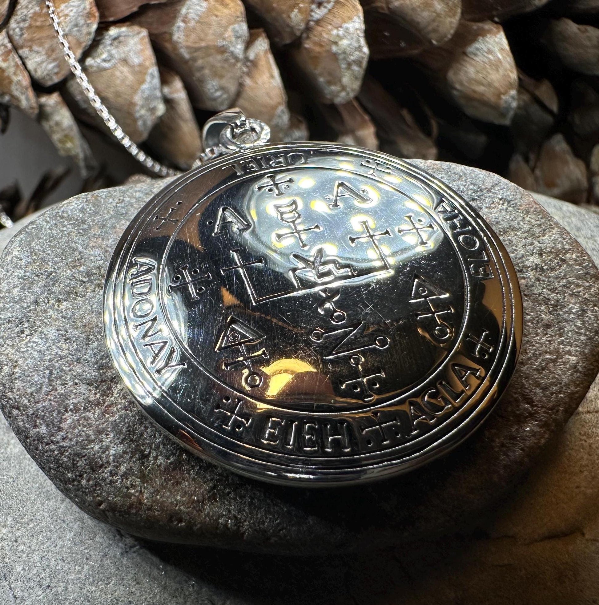 Archangel Uriel Sigil Pendant, Angel Necklace, Spiritual Jewelry, Kabbalah Necklace, Guardian Angel Seal, Recovery Gift, Protection Charm